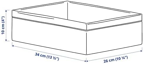 Line drawing of IKEA BAXNA organizer with dimensions: 26 cm, 34 cm, 10 cm
