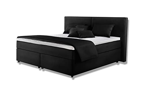 fornera f14 Boxspringbett - Made in Germany (schwarz, 200 cm H4) Cover