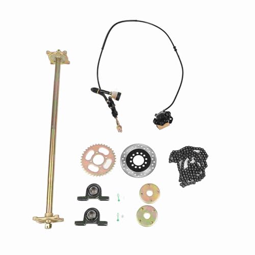 Eujgoov 33.4 Pouces Professionnelles Go Kart Heck -Live -aachs Axes Kit avec Assemblage et Chaîne de Frein pour 50 CCM en Quads, Matériau Métallique, Généralement...