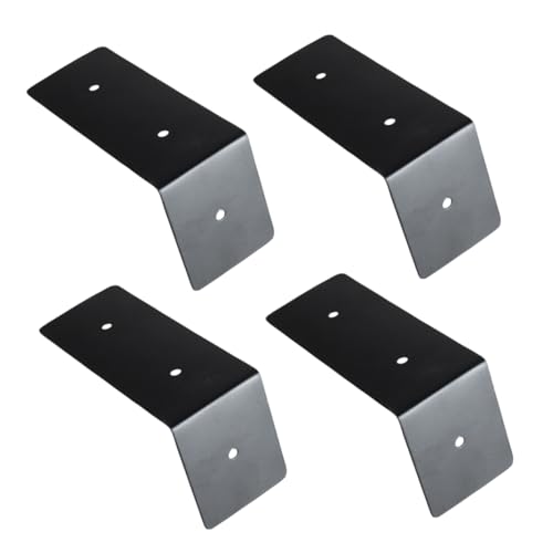 POPETPOP 4 Piezas Soporte de Estante de Hierro Negro Forma de Escuadras para Estanterías Flotantes Soporte Resistente para Plantas y Decoración para Cocina