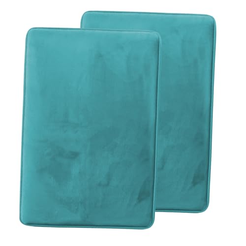 Clara Clark 2 Pack Bathroom Rug Set - Memory Foam Bath Mat Set, Plush, Cozy, Ultra Soft, Non Slip, Perfect for Your Rugs for Bathroom, Machine Washable, Quick Dry - 32" x 20" Rugs - Teal