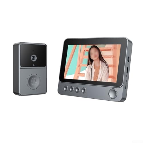 Timbre inalámbrico con Video dúplex, cámara inalámb con intercomunicador bidireccional con Pantalla, Monitor de Video HD para Seguridad del hogar.