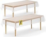 DecorRack 2 Pack Rectangular Tablecloths BPA-Free Plastic, 54 x 108 inch, Dining Table Cover Cloth...