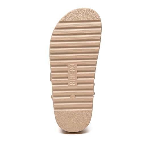 Rihero Women's Comfortable Open Toe Platform Sandals Fashion One Band Summer Dressy Flatform Sandals3