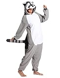 ABPTBAZ Adult Animal Onesie Raccoon Lizard One-Piece Pajamas Halloween Cosplay Costume for Women Men
