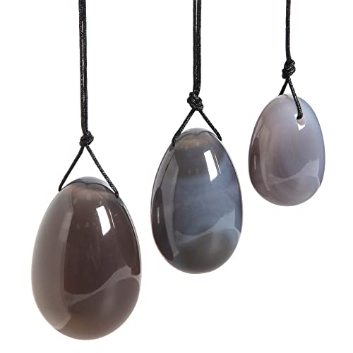 Huevos Yoni de ágata gris Nupuyai para ejercicios Kegel y fortalecer suelo pélvico