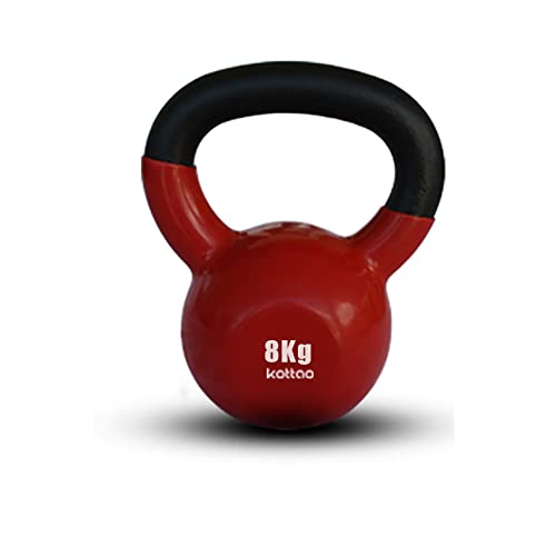 KOTTAO Kettlebell Musculation avec Revêtement en Vinyle (8kg). Poids Kettlebell Workout pour Femmes, Hommes. Halteres Fitness et Entraînement Olympique à Domicile, Home Gym Cover