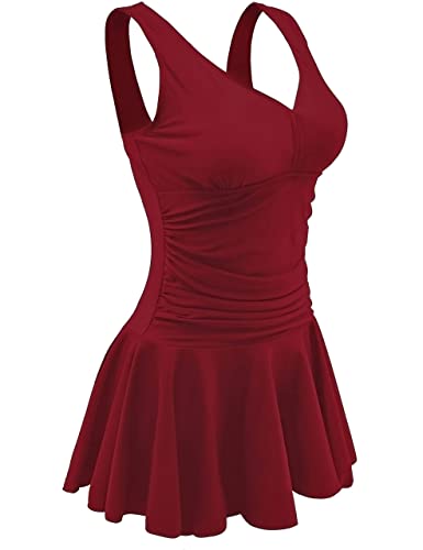 Women One Piece Swimsuit Plus Size Tummy Control Swimwear Bathing Suits Boy Short