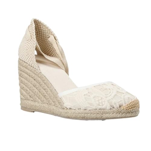 Wedges Sandals For Women Classic Soft Ankle-tie Lace Up Espadrilles Shoes Casual