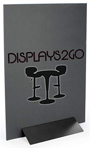 Displays2go 24 Adjustable Floor Sign Base, Steel Wedge Frame Black (FLRHLD24BK)