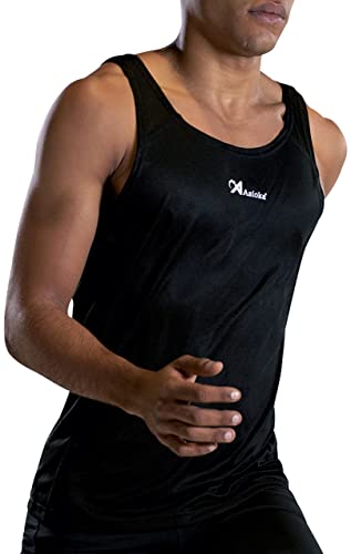 ASIOKA 55/13 Camiseta Deportiva Tirantes Hombre, Camiseta de Running para Hombre, Camiseta técnica de Tirantes, Color Negro, XL Cover
