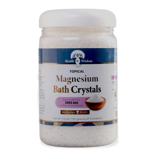 Health And Wisdom Magnesium Flakes Bath Crystal 28 Oz | Excellent Magnesium Supply | Provide Relief | Back, Muscle And Stiffness | Natural | Pure | Great For Muscles And Joints | Tension & Fatigue #TOP5