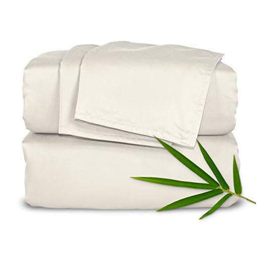 Pure Bamboo King Sheets, Genuine 100% Organic Viscose Derived from Bamboo Bed Sheet Set, Luxuriously Soft & Cooling, Double Stitching, 2 Year Quality Promise (King, Ivory)