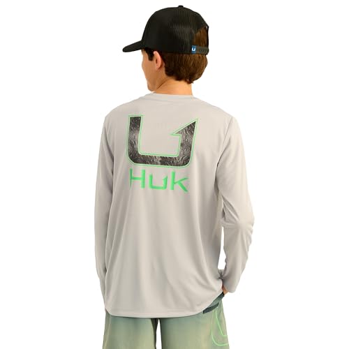 Image of HUK Kids Pursuit Pattern Long Sleeve Shirt, Fishing Shirt for Kids