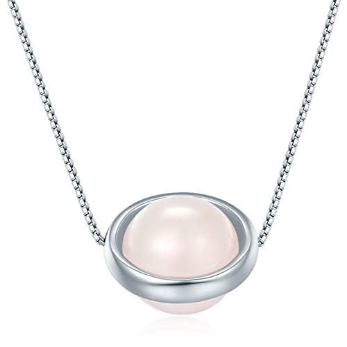 Bijoux de mode exquis rose quartz et collier argent pour femme élégante