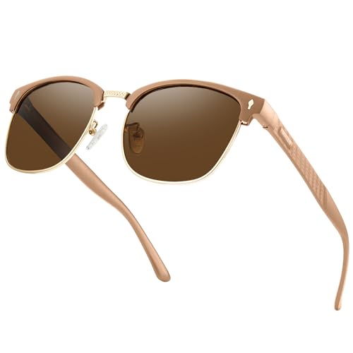 Image of BIRCEN Mens Polarized Sunglasses for Driving: Al-Mg Metal UV Protection Sun Glasses Square Shades for Fishing Travel 2026