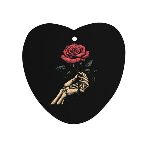 Skeleton Hand Holding Rose Car Air Freshener Hanging Aromatherapy Tablets for Car Accessories Love form