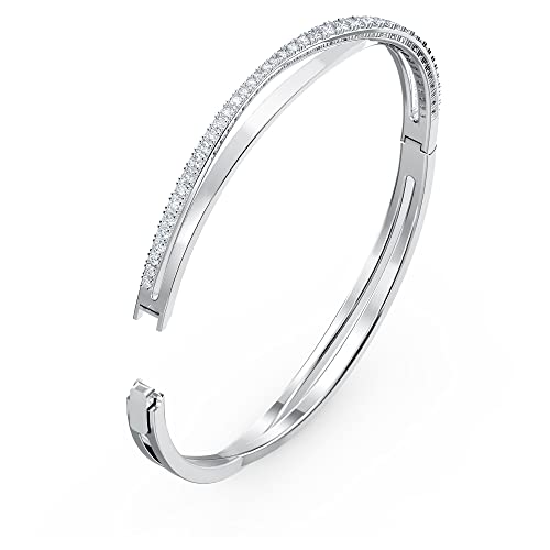 SWAROVSKI Twist Rows Crystal Bracelet Collection, Rhodium & Rose Gold Tone Finish, Clear Crystals4