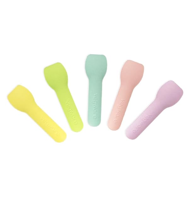 50 Cucharillas de Cartón, 9cm, Colores Variados, Desechable, Compostable, Cartón Rígido, Ideal para Helados, Postres, Picnic, Eventos, Reciclable