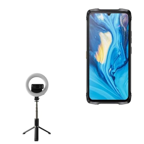 BoxWave Stand and Mount Compatible with Cubot Kingkong Power 3 - RingLight SelfiePod, Selfie Stick Extendable Arm with Ring Light - Jet Black