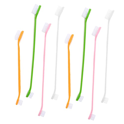 HEMOTON 8Piezas Cepillo para Perro de Cabezal Doble Limpieza Oral Eficaz Compacto y Flexible para Mascotas