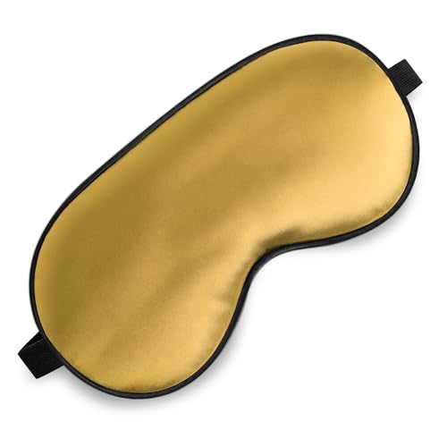 Máscara de Sono de Seda com Faixa Ajustável (Dourada)