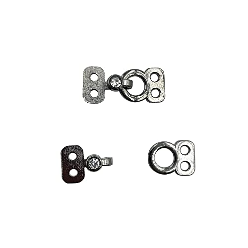 Hook and Eye Fasteners - 10 Pairs Metal Buckle Invisible Closure Clasps for Collar Sewing Buttons Garment Accessories (Gunblack) Q2093