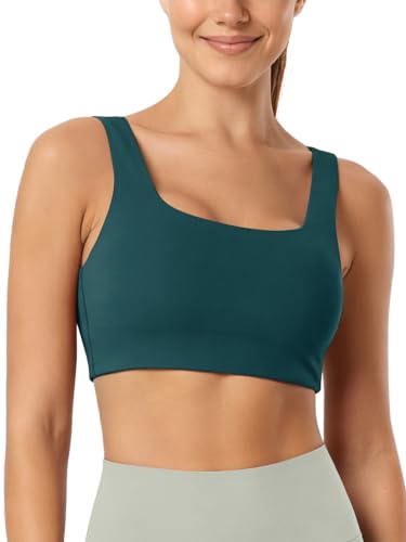 Image of ODODOS Square Neck Sports Bra for Women Wirefree Non Padded Yoga Tank Workout Crop Tops