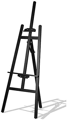 Chevalet d'affichage sur trépied en bois support de toile réglable marron noir