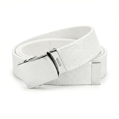 Image of BC Belts Canvas Web Belt with Chrome Buckle 54 inch Long | Fully Adjustable Military Style