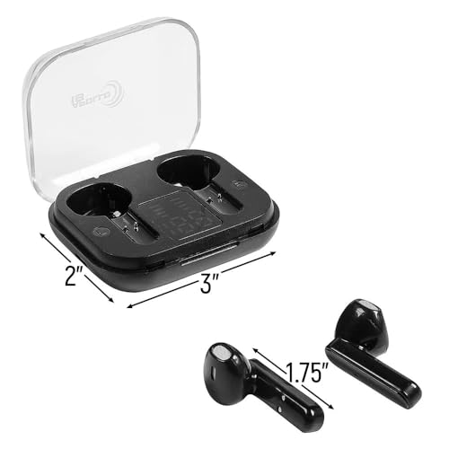 Image of Bluetooth Twin Wireless Earbuds with Charging Case - 1 Set - Assorted Colors: Black or White, Perfect Gift or Game Prize for Parties & Events