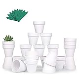 GROWNEER 48 Packs 2.5 Inch White Mini Clay Pots Terracotta Pot with 25 Pcs Plant Labels, Ceramic Pottery Planter Cactus Succulent Nursery Pots, for Indoor Outdoor Plants, Crafts, DIY, Wedding Favor