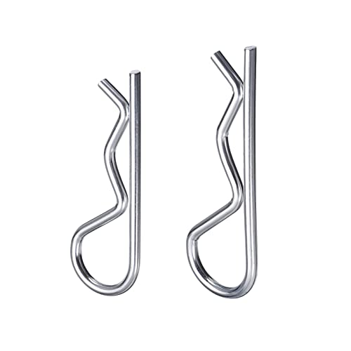 QUARKZMAN Chaveta Pasadores - 3x60mm/3,5x75mm Carbono Acero R Forma Resorte Clip Pasadores Sujetador Herraje, Plateado Tono, Paquetes de 40