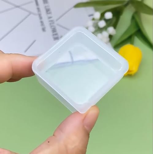 Image of Square Mini Plastic Storage Containers (1.54 x 1.54 x 0.63 inch), 12 Pack Rectangle Clear Craft Supply Case with Lids,Square Bead Organizers for Beads, Earplugs, Pins, Small Items etc
