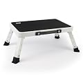Valeo Folding Step Stool, Adjustable Step Stool with Non-Slip Platform, 330 Lbs Capacity, Step Ladder for Adults or Kids in Kitchen, Bathroom, RV, Camping, Office, White