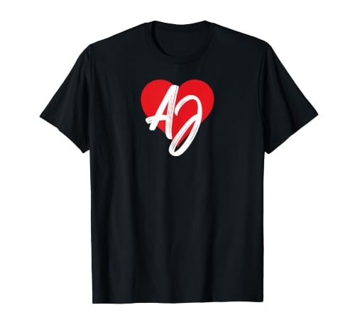 I Love AJ First Name Tshirt I Heart Named T-Shirt