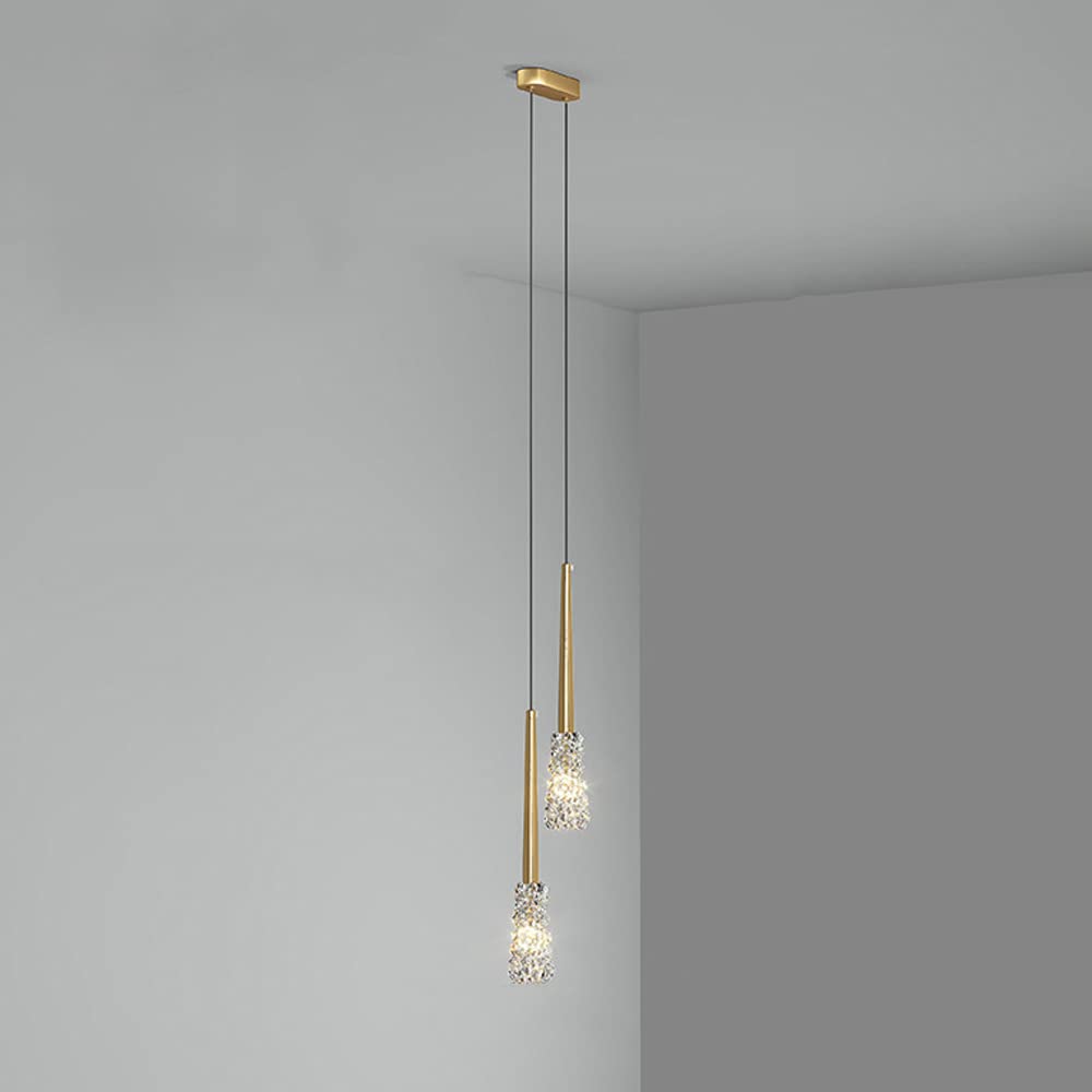 Suspension LED réglable anti-éblouissement en cristal pour bar et cuisine