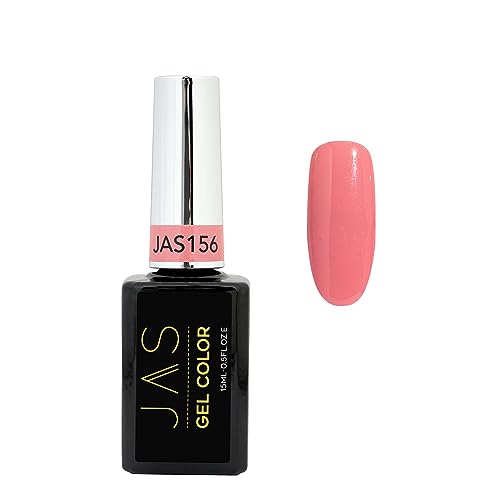 JAS Gel Polish Nude Neutral Colours Gel Nail Polish, Nude pink, Light, blush, Pale pink,Long Lasting, Chip Resistant, UK distributor 15 ml (Coral Pink 156)