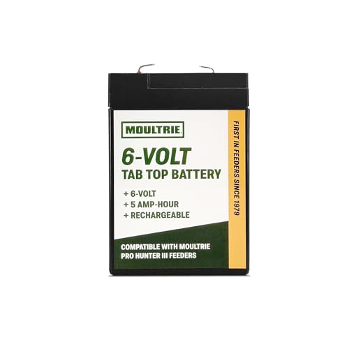 Moultrie 6 Volt Tab Top Battery - Designed for Pro Hunter 3 Series Feeders - 5 Amp Hour - Rechargeable by Moultrie - Used condition - US$10.26