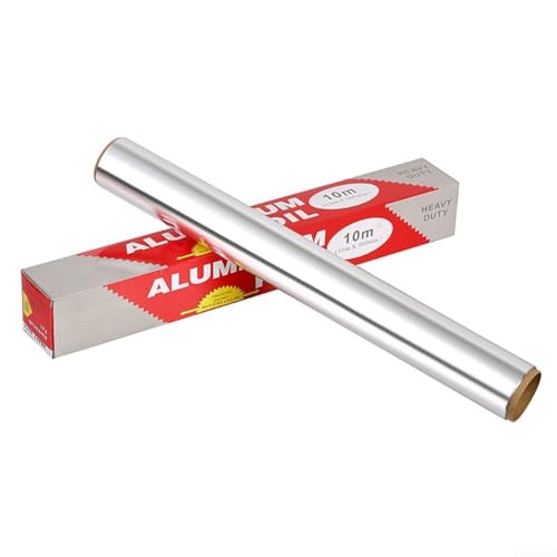 Papel de aluminio para cocinar y envolver alimentos, longitudes disponibles de 5 m y 10 m (10 m)