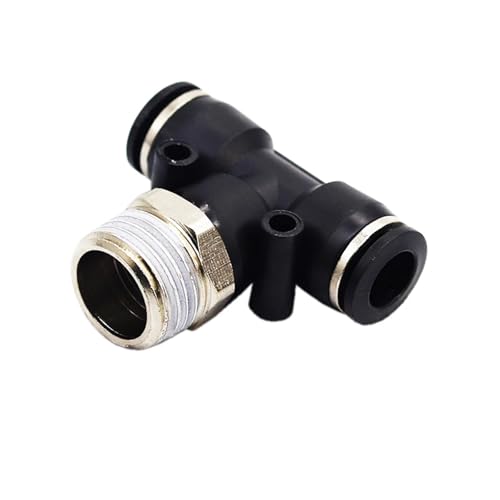 Conector rápido de tráquea PB de tres vías en forma de T negro de 4mm a 12mm 5