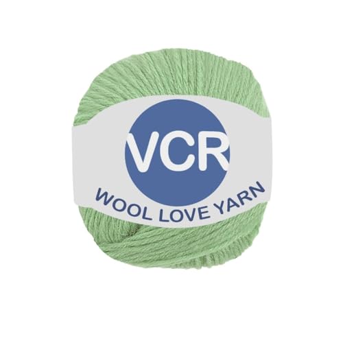 Image of VCR Sage Green Yarn, 25 Grams Hank, 85 Meters Length, 100% Merino Wool, Pack of 1, Shrink-Resistant Soft, Warm and Premium Wool Yarn for Knitting, Crochet and Craft Projects