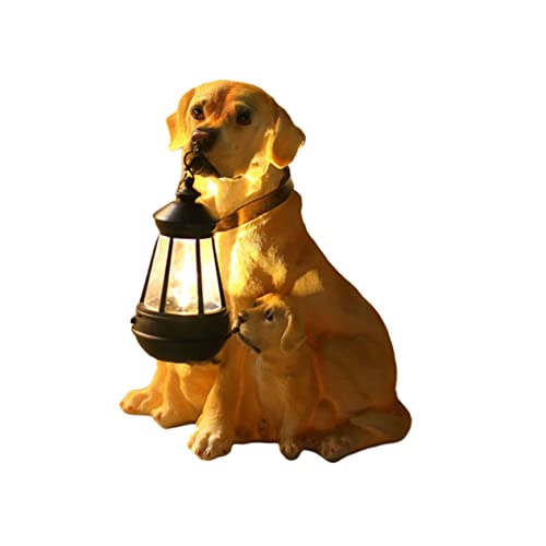 Lampe jardin solaire chien en résine étanche pour déco extérieure