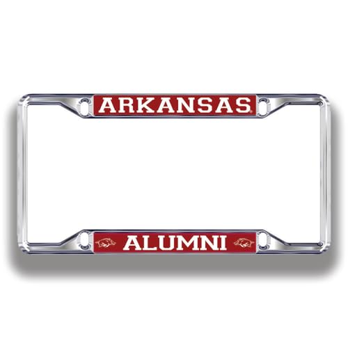 Elite Fan Shop Arkansas Razorbacks License Plate Frame Alumni - Silver