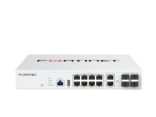 Image of Fortinet FortiSwitch FS-110G-FPOE 8-Port Gigabit PoE+ Switch | 2 SFP Ports | Managed Network Switch with 130W PoE Power (FS-110G-FPOE)