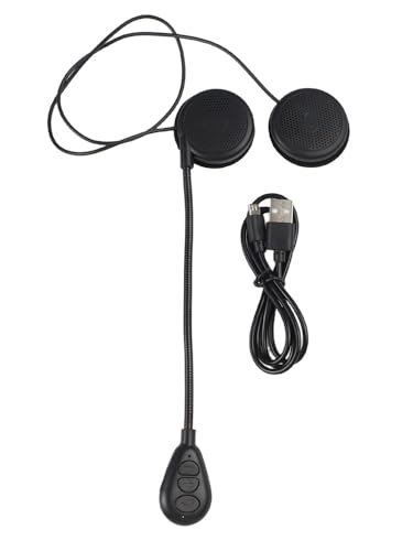 Lawnoval Auriculares inalámbricos para motocicleta con batería de 250 mAh, 8 horas de reproducción, 10 m para alcance, casco cómodo, carga rápida, color negro