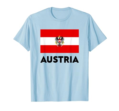 Austria Flag Österreich Autriche White Red and Eagle Camiseta