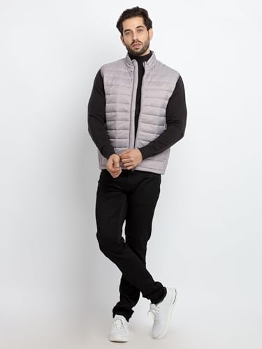 Image of Status Quo Mens Quilted High Neck Sleeveless Jacket