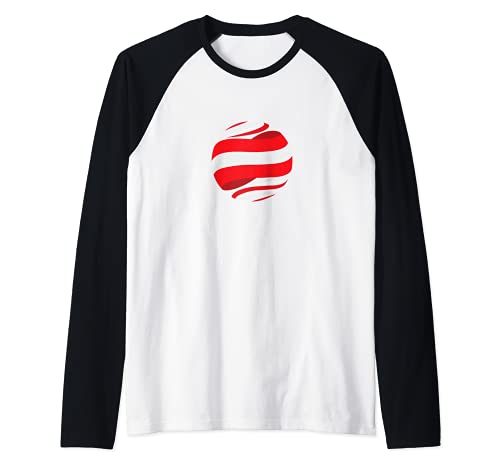 Flag Austria Raglan Baseball Tee, Black