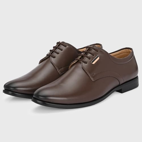 Image of Centrino Men's Formal Shoe | Stylish with Soft Cushioned Insole | Sleek Lace-Up Design for Formal Look | Durable with Anti-Skid Sole | Ideal for Office Wear 9429